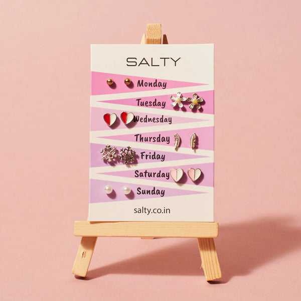 "Enchanted" Weekly 7 Stud Earrings Set