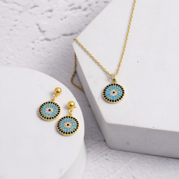 Enigmatic Circles Earrings and Necklace Set