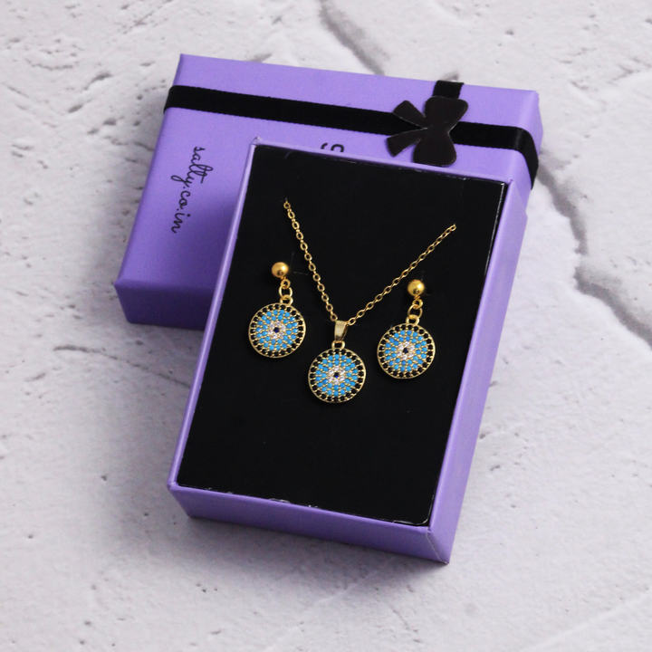 Enigmatic Circles Earrings and Necklace Set
