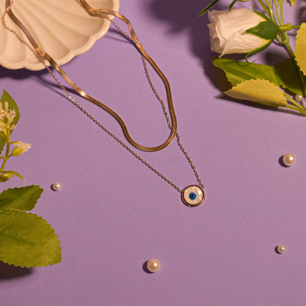 Envy Barrier Layered Necklace - Rose Gold