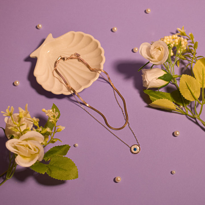 Envy Barrier Layered Necklace - Rose Gold