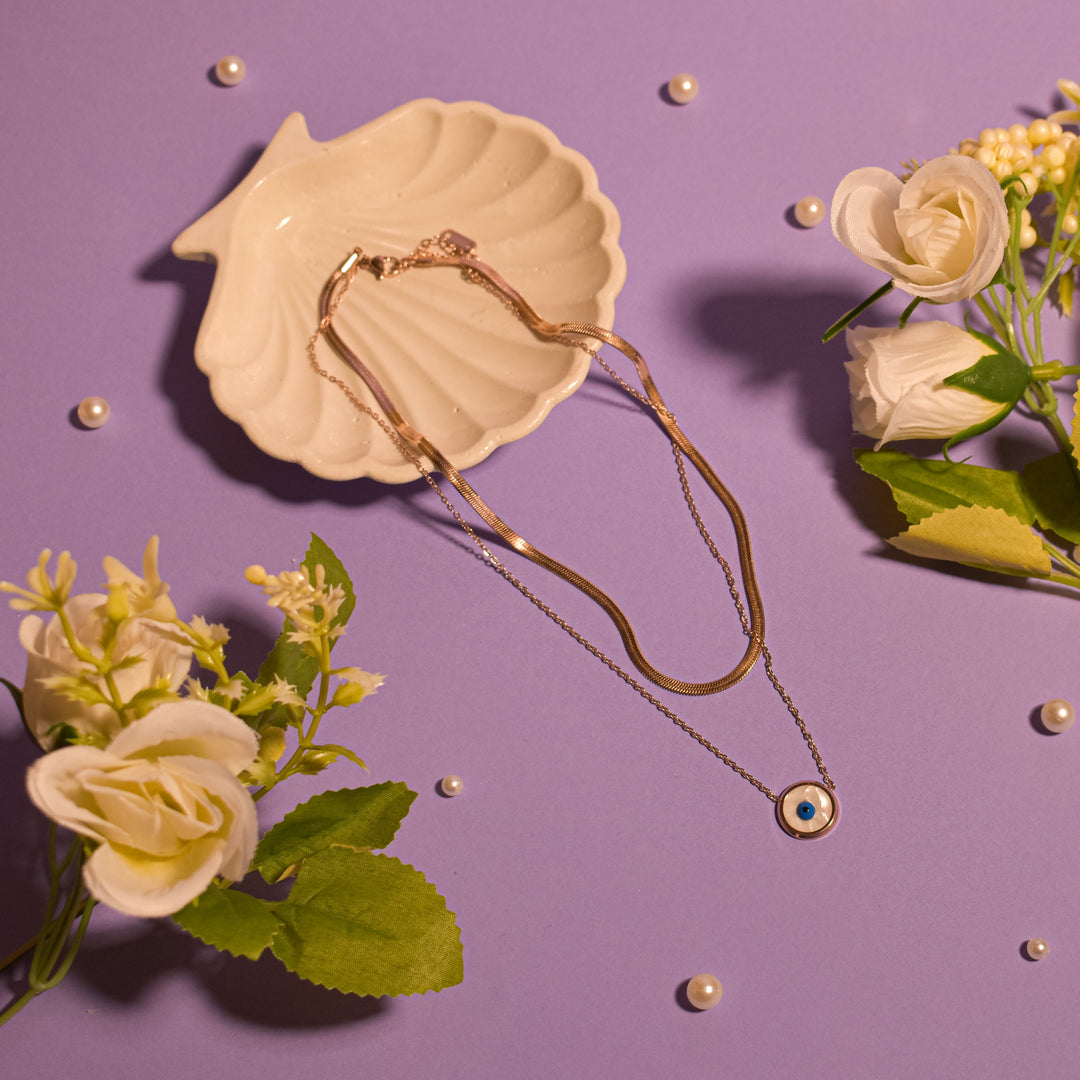 Envy Barrier Layered Necklace - Rose Gold