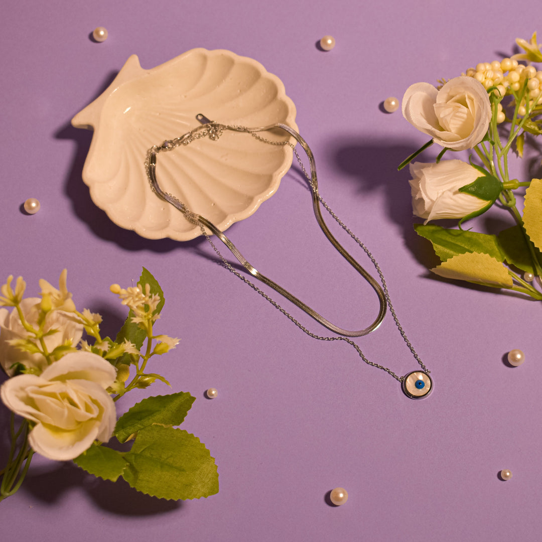 Envy Barrier Layered Necklace - Silver