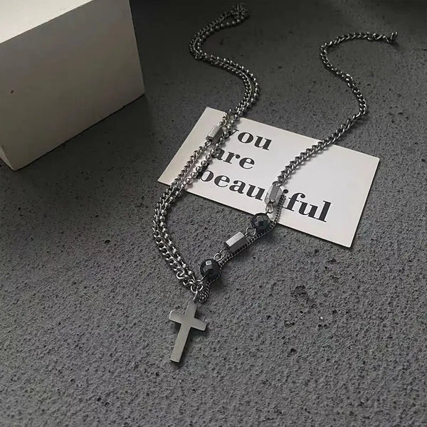 Eterna Cross Layered Necklace