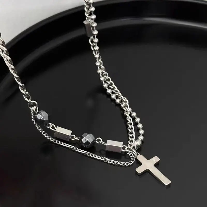 Eterna Cross Layered Necklace | Salty