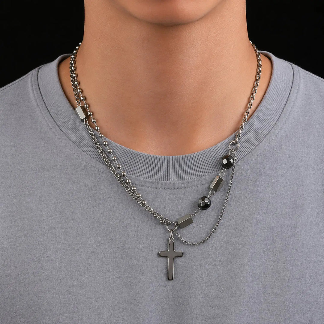 Eterna Cross Layered Necklace | Salty