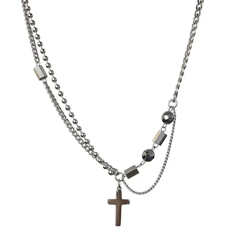 Eterna Cross Layered Necklace | Salty