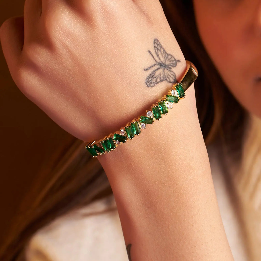 Eternal Green Sparkle Bangle - Salty Accessories