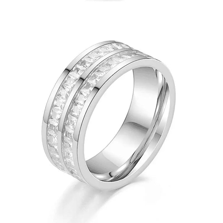 Euros Silver Diamond Ring
