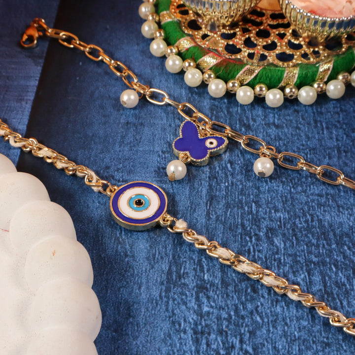 Evil Eye Butterfly Painted Band Set | Salty