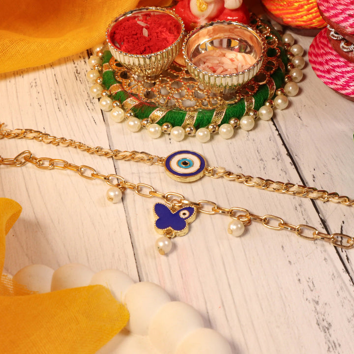 Evil Eye Butterfly Painted Band Set | Salty