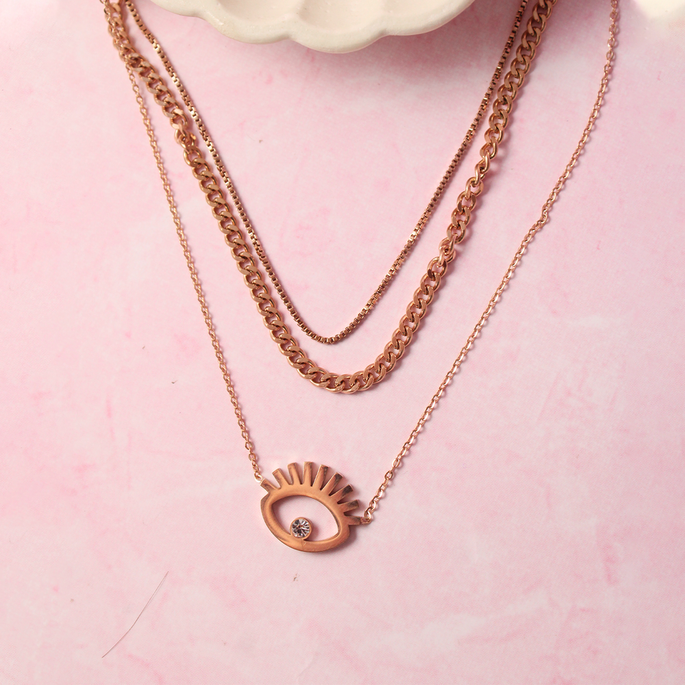 Evil Eye Golden Layered Necklace Salty