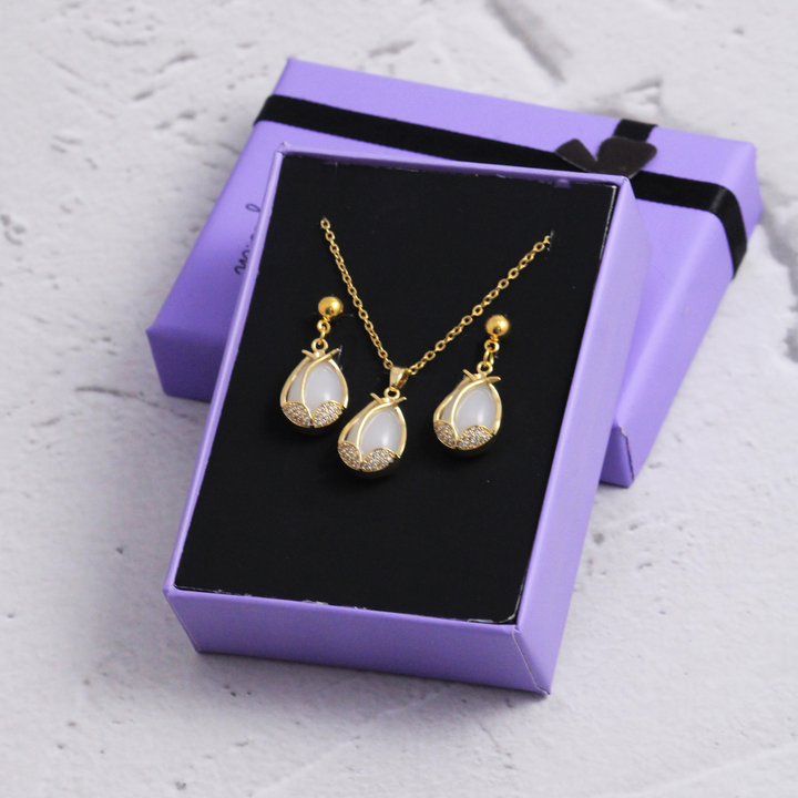 Exquisite Swiss Earrings and Necklace Set