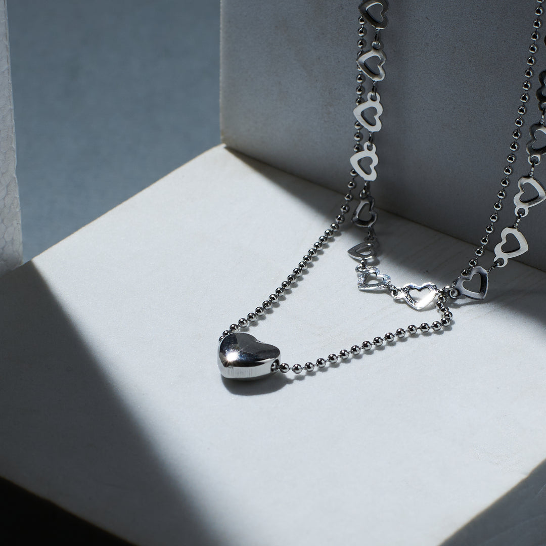 Falling In Love Silver Necklace