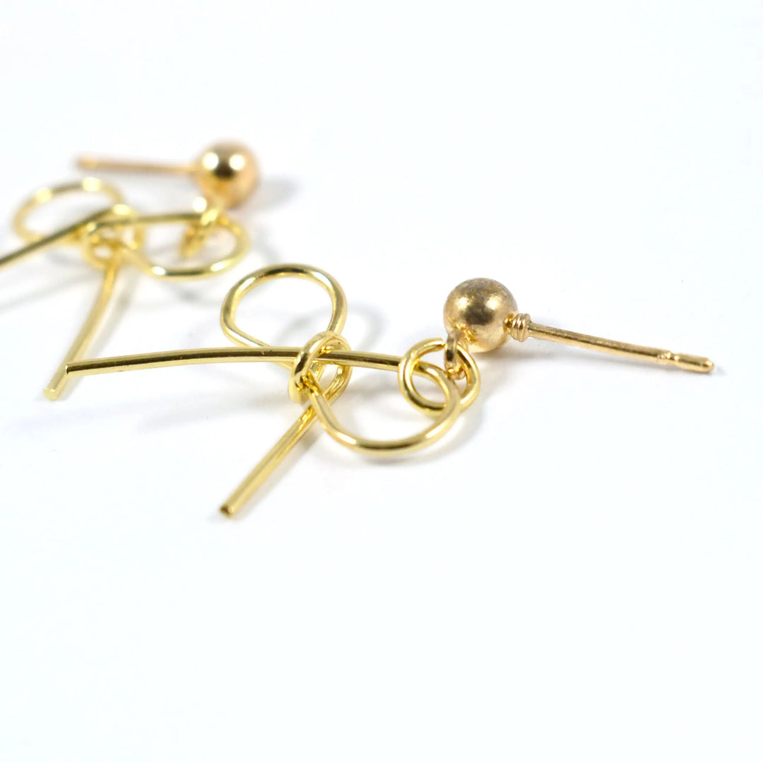 Fashion Bow Stylish Minimal Gold Stud Earrings - Salty Accessories