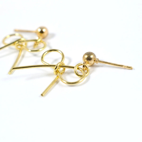 Fashion Bow Stylish Minimal Gold Stud Earrings