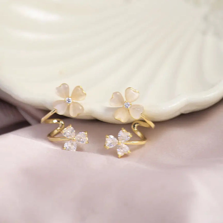 Fleur Golden Earrings - Salty Accessories