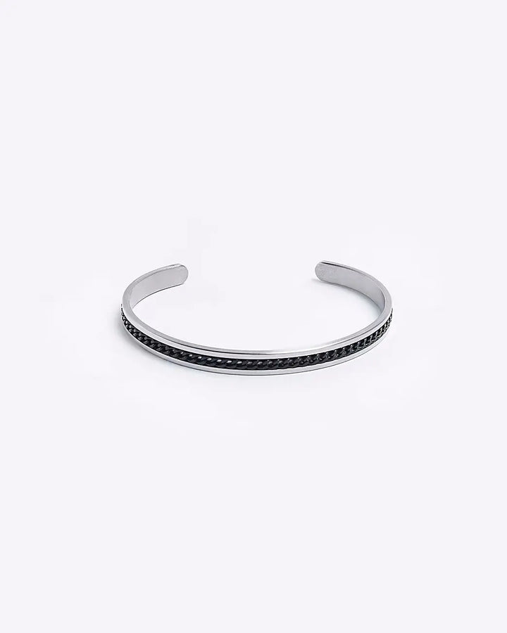 Flewt Black Silver Cuff For Him
