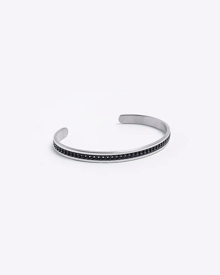Flewt Black Silver Cuff For Him