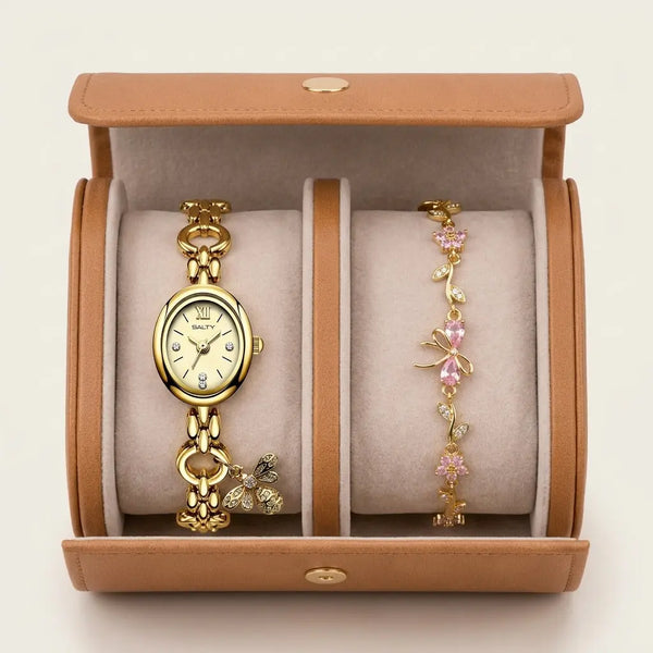 Floral Bloom Watch Bracelet Stack