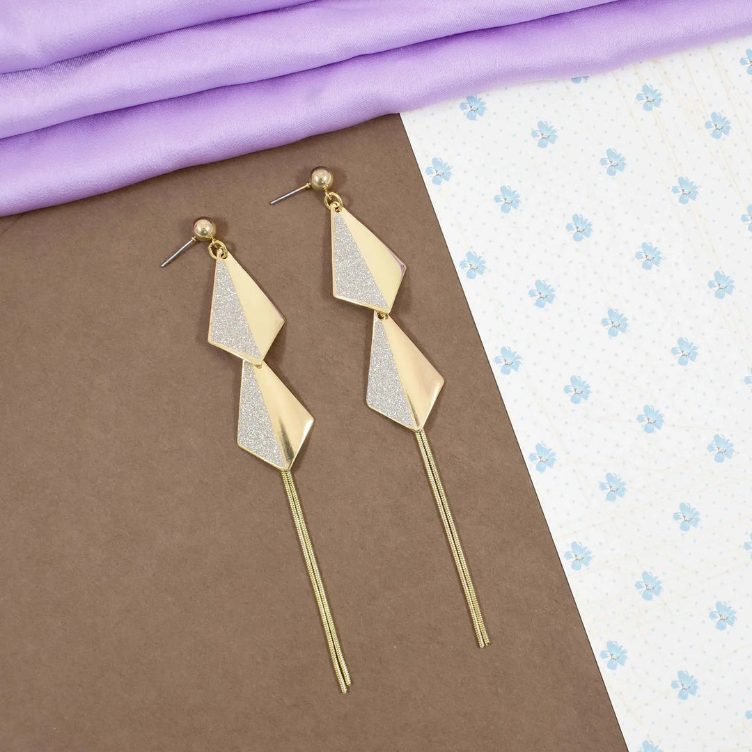 Flying Kites Silver Gold Tassel Drop Earrings - Salty Accessories