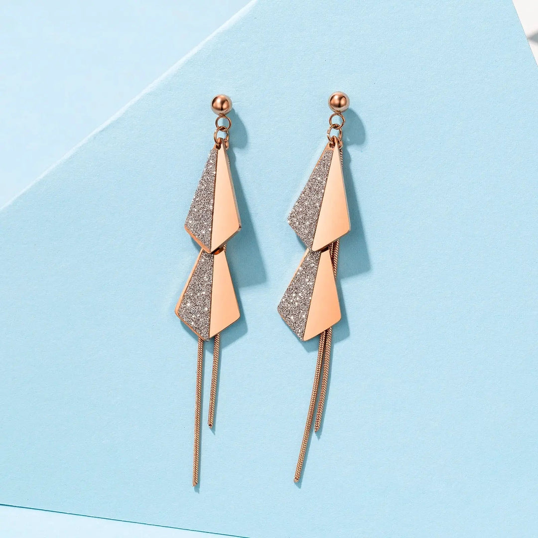 Flying Kites Silver Gold Tassel Drop Earrings - Salty Accessories