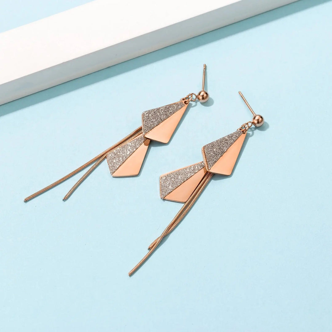Flying Kites Silver Gold Tassel Drop Earrings - Salty Accessories