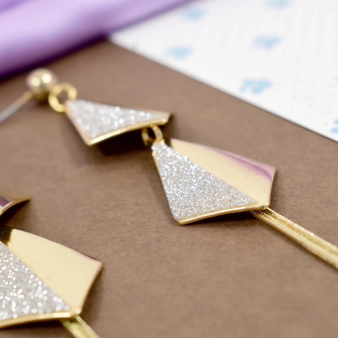 Flying Kites Silver Gold Tassel Drop Earrings - Salty Accessories