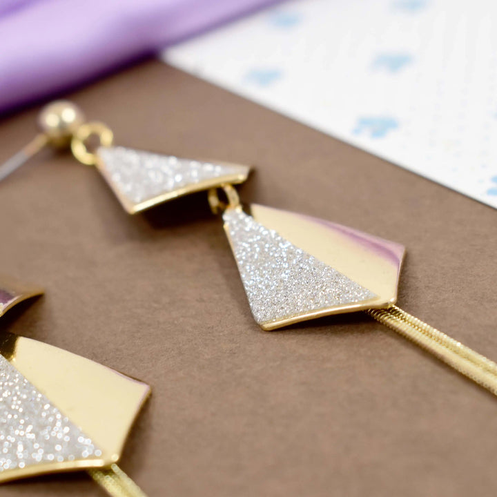 Flying Kites Silver Gold Tassel Drop Earrings - Salty Accessories