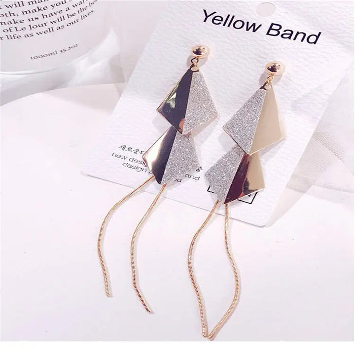 Flying Kites Silver Gold Tassel Drop Earrings - Salty Accessories