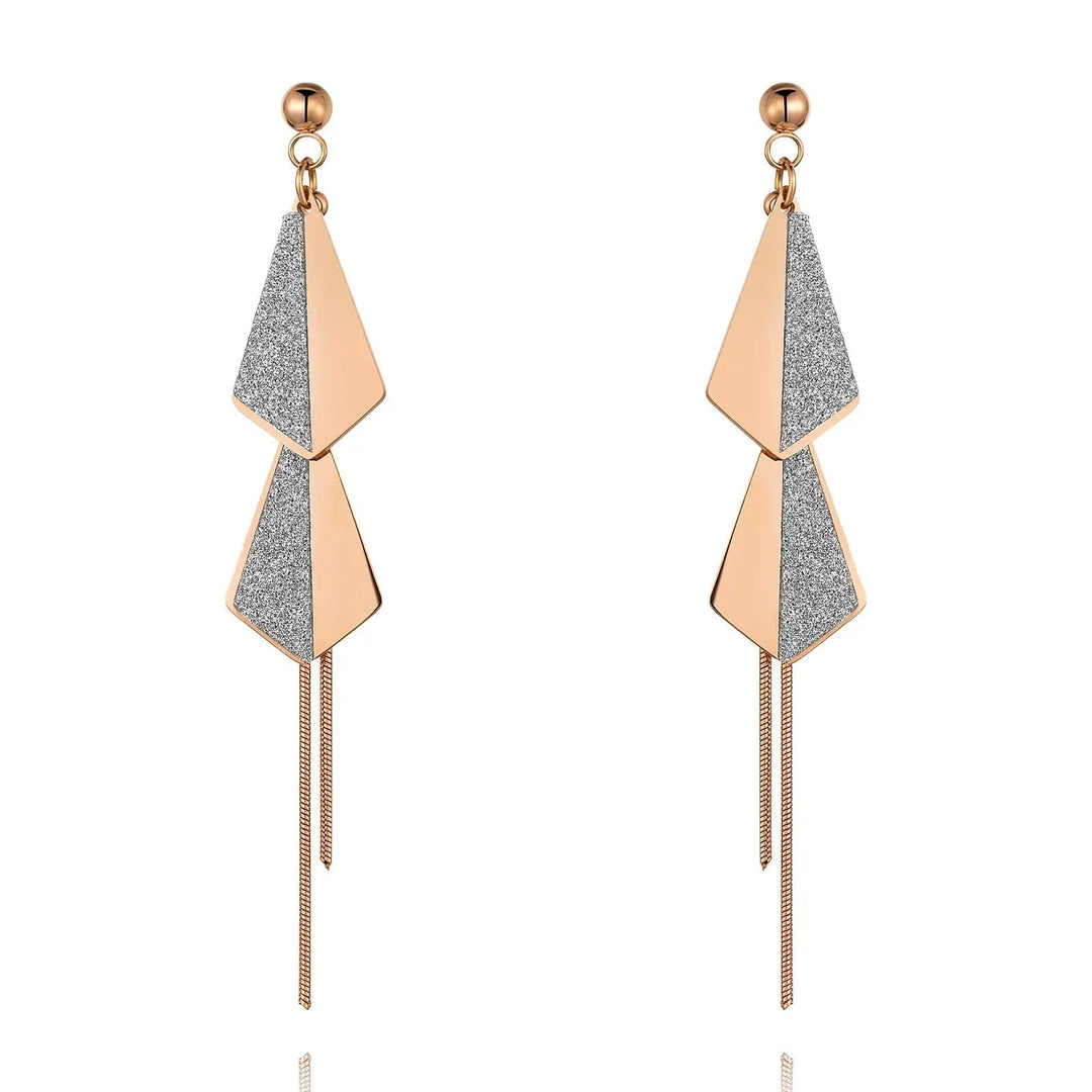 Flying Kites Silver Gold Tassel Drop Earrings - Salty Accessories