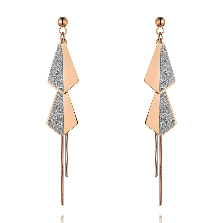 Flying Kites Silver Gold Tassel Drop Earrings - Salty Accessories