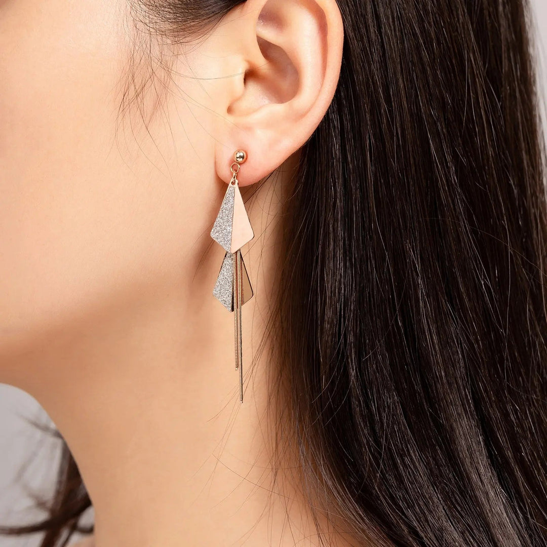 Flying Kites Silver Gold Tassel Drop Earrings - Salty Accessories