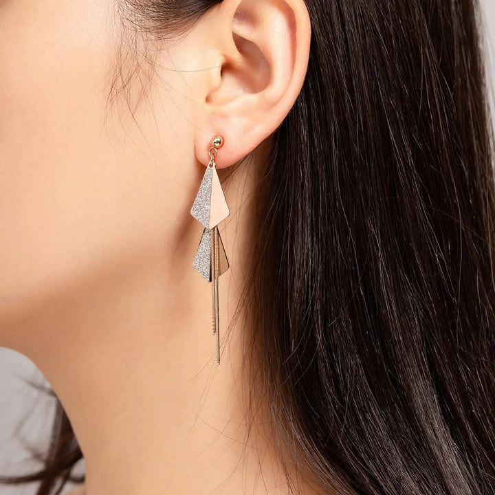 Flying Kites Silver Gold Tassel Drop Earrings - Salty Accessories