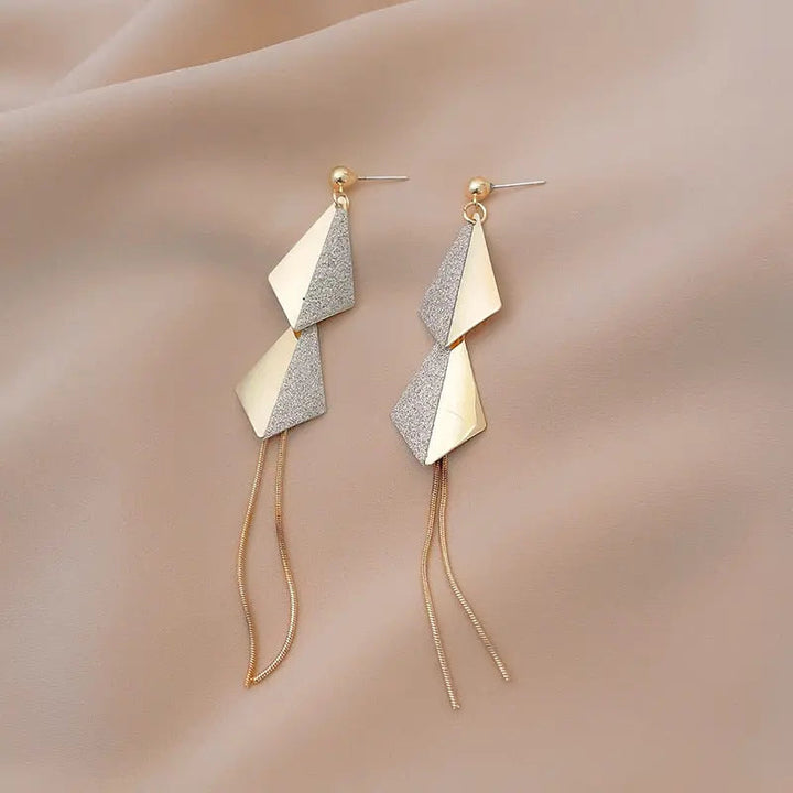 Flying Kites Silver Gold Tassel Drop Earrings - Salty Accessories