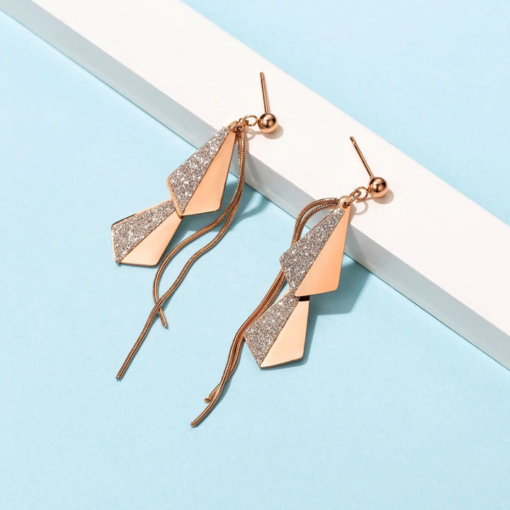 Flying Kites Silver Gold Tassel Drop Earrings - Salty Accessories