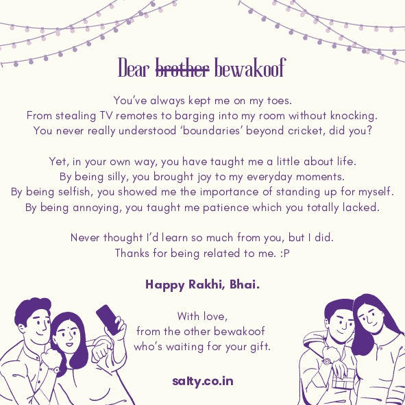 Happy Rakshabandhan Card - To Brother - Salty Accessories