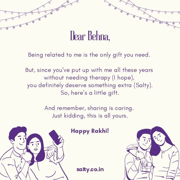 Happy Rakshabandhan Card - To Sister - Salty Accessories