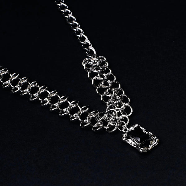 Funky Silver Stone Chain