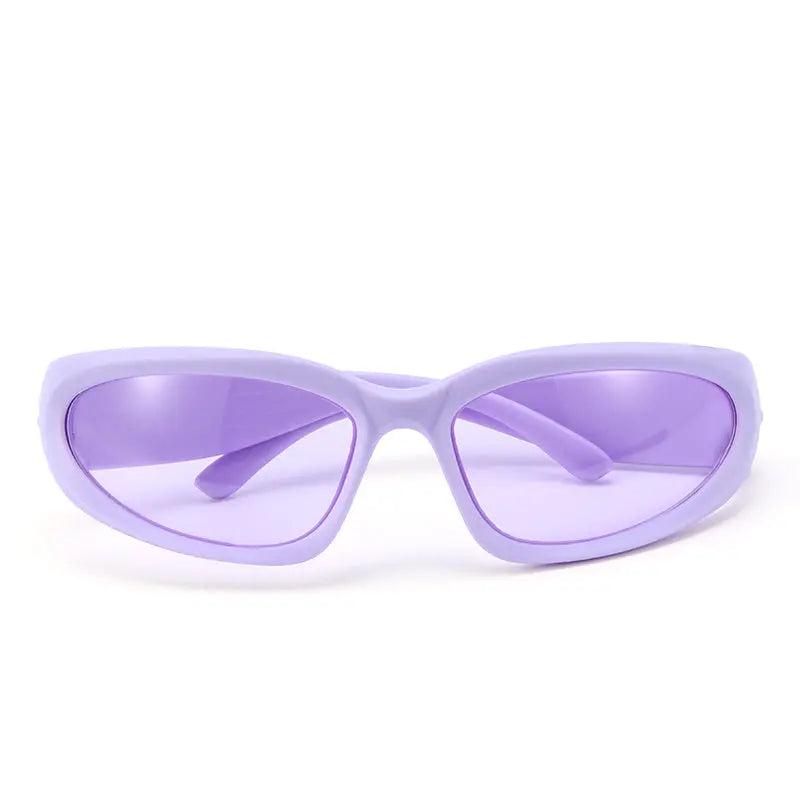 Futuristic Series Y2K Wraparound Sunglasses - Purple | Salty