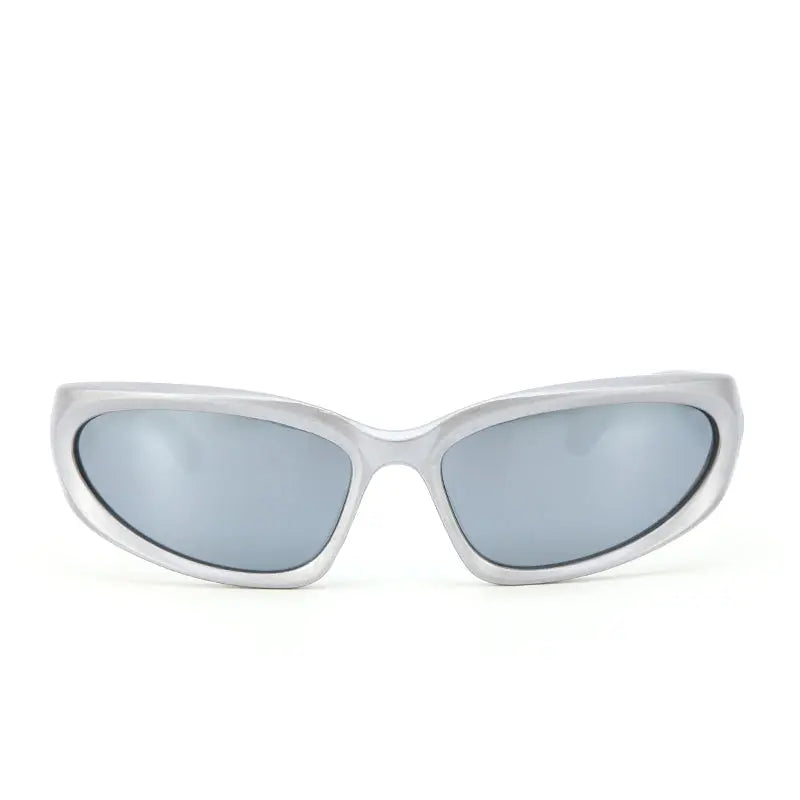Futuristic Series Y2K Wraparound Sunglasses - Silver | Salty