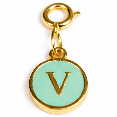 Green Alphabet Charms