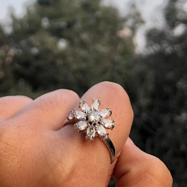 Gazania Spinner Ring - Silver - Salty Accessories