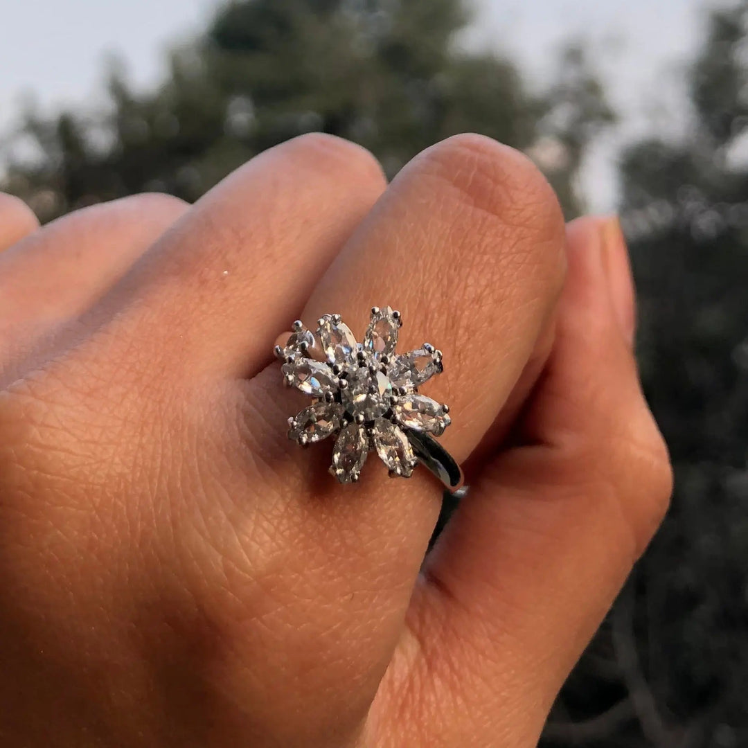 Gazania Spinner Ring - Silver - Salty Accessories