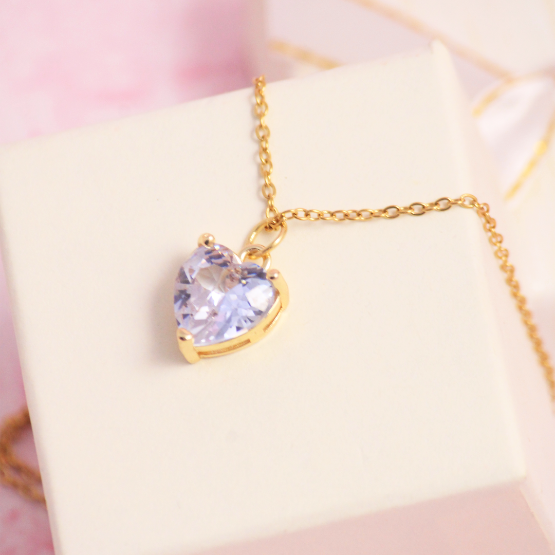 Gemini White Heart Necklace