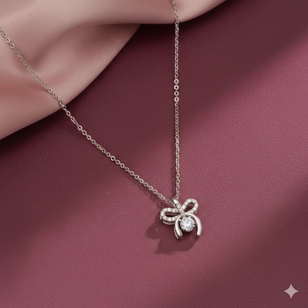 Luna Bow Charm Necklace
