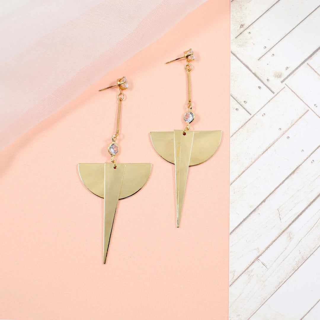 Geometric golden plate earrings - Salty Accessories