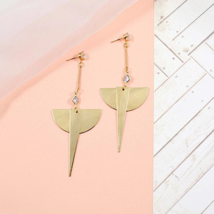 Geometric golden plate earrings - Salty Accessories