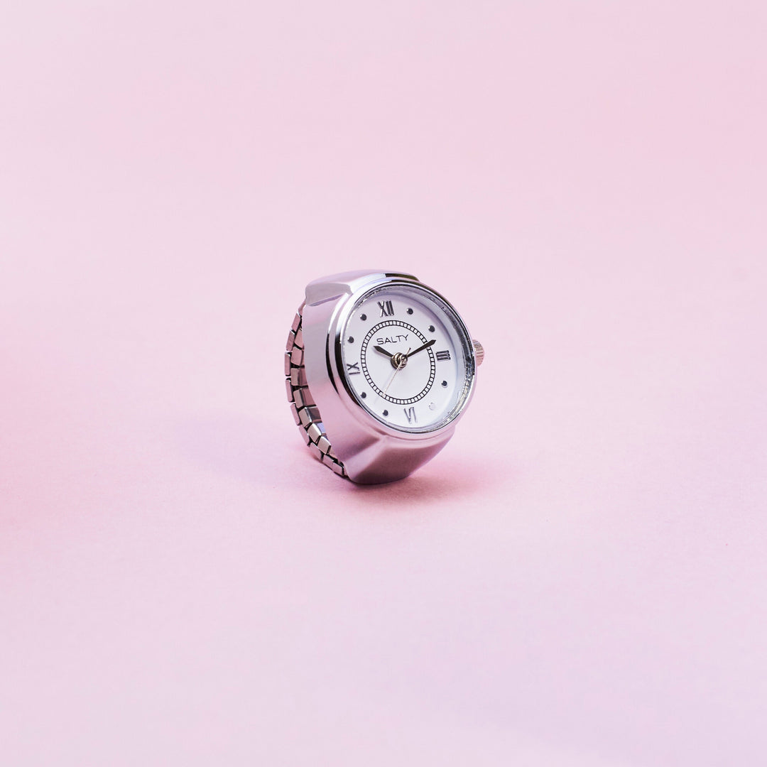 Girl Boss Salty Watch Ring - Silver