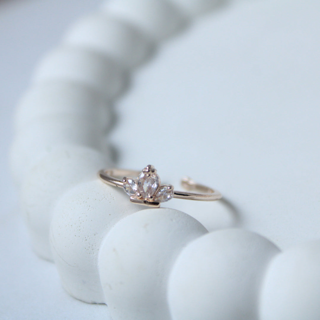Glacier crown rose-gold ring - Salty Accessories